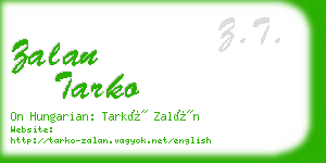 zalan tarko business card